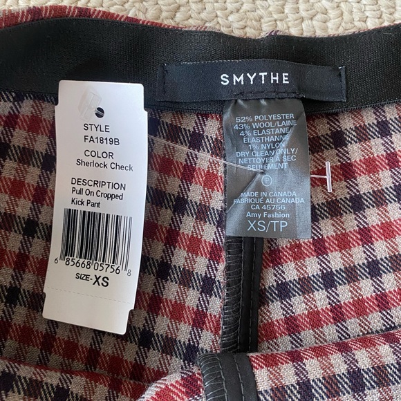 Smythe new with tags pull on cropped check pants - size XS - Picture 11 of 14